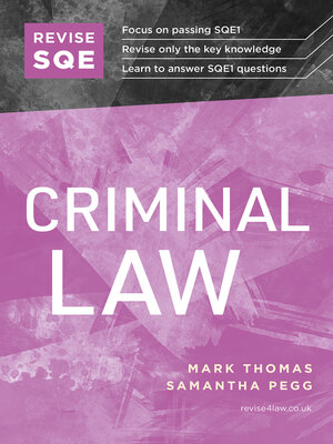 cover image of Revise SQE Criminal Law